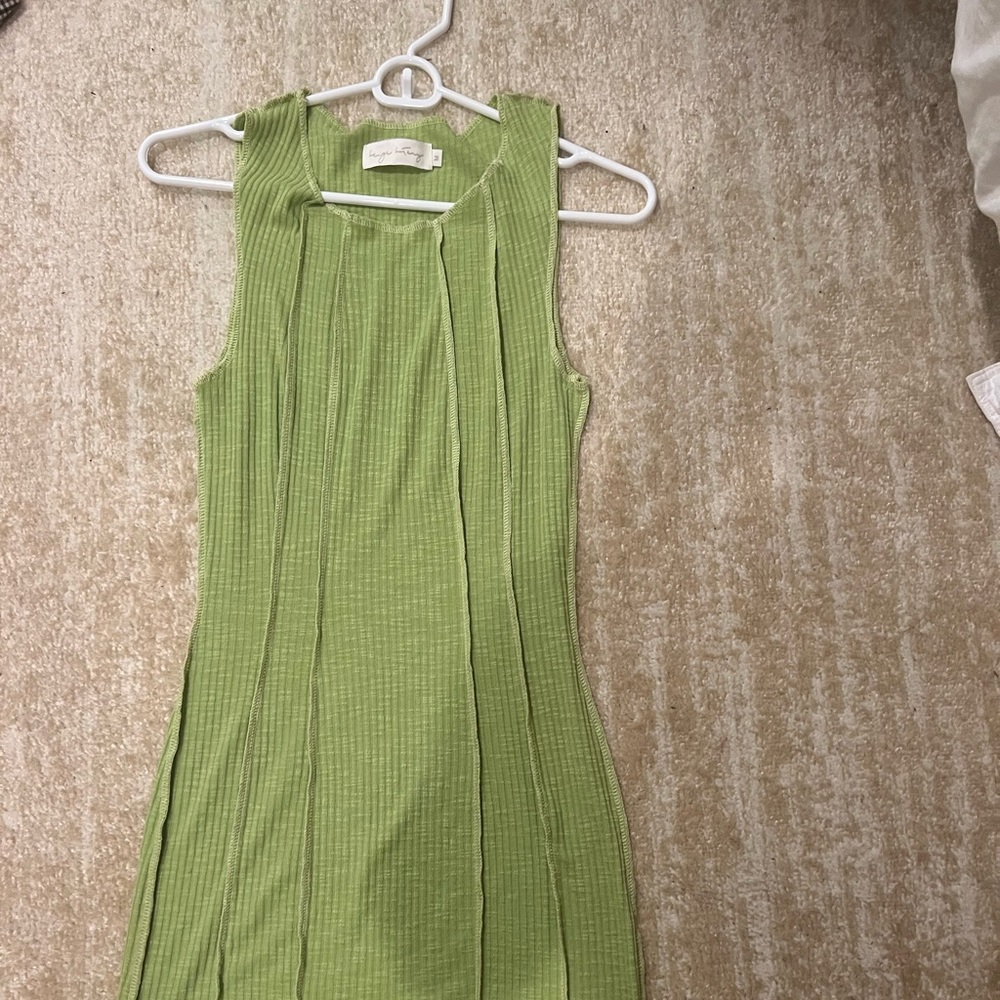 Green mini bodycon dress